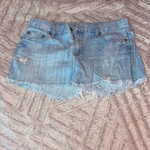 Blue Low Waisted Jean Shorts